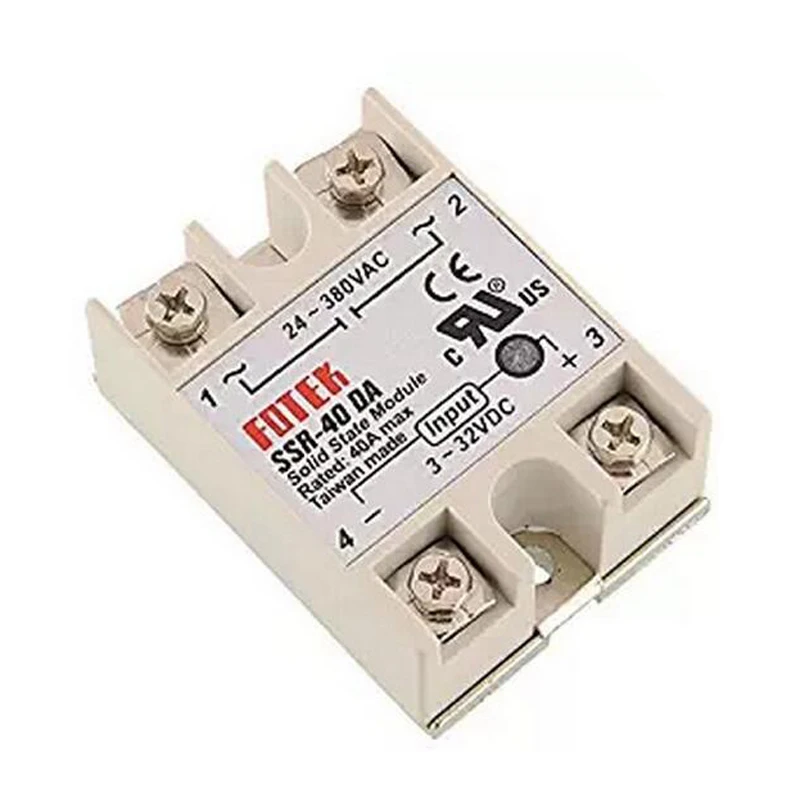 100pcs SSR-40 DA Solid State Relay New DC to AC Solid State Relay Module for Arduino Temperature Controller 24V-380V 40A 250V
100pcs SSR-40 DA Solid State Relay New DC to AC Solid State Relay Module for Arduino Temperature Controller 24V-380V 40A 250V