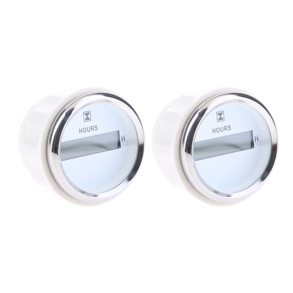 2pc Outboard Engine Hour Meter Gauge Marine Boat 52mm 2Inch LED Indicator White 2pc Outboard Engine Hour Meter Gauge Marine Boat 52mm 2Inch LED Indicator White