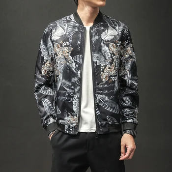 Spring 2020 Mens Bomber Jacket M-5XL Tiger Print Baseball Collar Casual Jacket and Coats Outerwear Streetwear Brand Clothing
Spring 2020 Mens Bomber Jacket M-5XL Tiger Print Baseball Collar Casual Jacket and Coats Outerwear Streetwear Brand Clothing