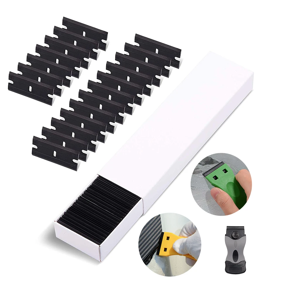 EHDIS 100pcs Double Edged Plastic Razor Blade for Window Glass Clean Scraper Carbon Fiber Vinyl Car Wrap Sticker Remove Squeegee
EHDIS 100pcs Double Edged Plastic Razor Blade for Window Glass Clean Scraper Carbon Fiber Vinyl Car Wrap Sticker Remove Squeegee