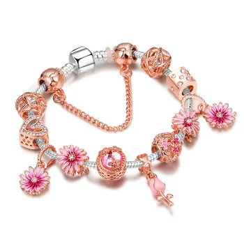 2020 new romantic small daisy flower bracelet Pandora style rose gold DIY beaded bracelet
2020 new romantic small daisy flower bracelet Pandora style rose gold DIY beaded bracelet