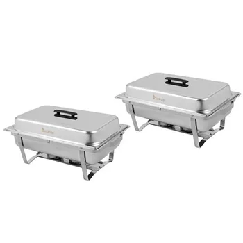 9L*2 Three Sets of Dishes 1*1/2 2*1/4 Stainless Steel Rectangular Convenient And Elegant Buffet Stove Silver
9L*2 Three Sets of Dishes 1*1/2 2*1/4 Stainless Steel Rectangular Convenient And Elegant Buffet Stove Silver