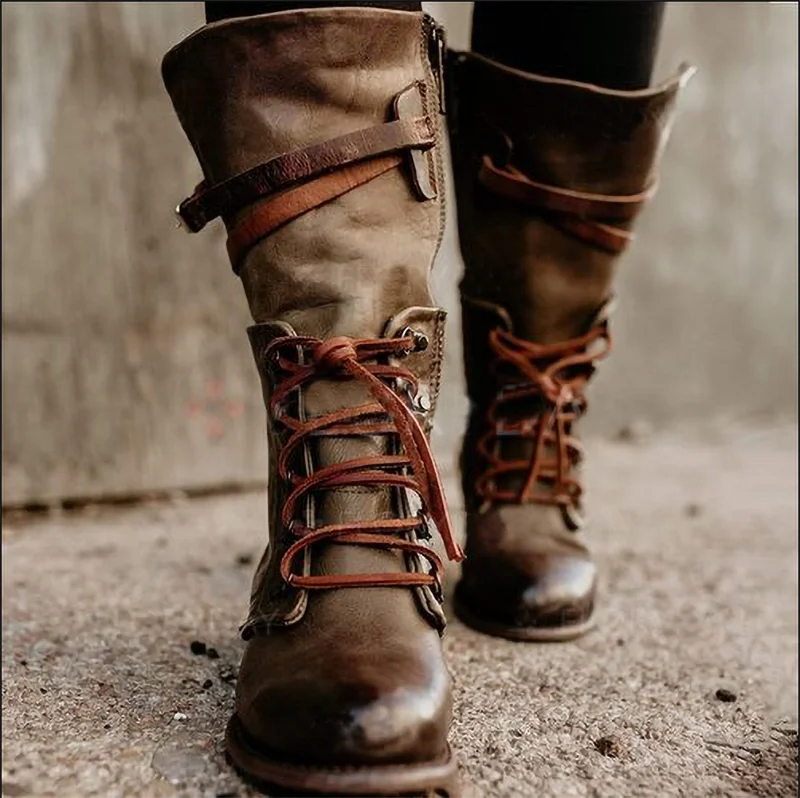 Litthing Knee High Women Boots Autumn Woman Shoes Winter Lace Up Vintage Flat Shoes Sexy Leather Retro Buckle Ladies Snow Boots 
Litthing Knee High Women Boots Autumn Woman Shoes Winter Lace Up Vintage Flat Shoes Sexy Leather Retro Buckle Ladies Snow Boots