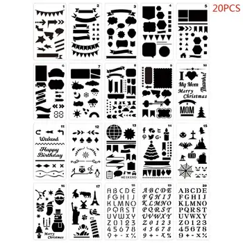 20pcs/set Journal Drawing Template Stencil Painting Embossing Scrapbooking DIY Diary Decorative Art Craft
20pcs/set Journal Drawing Template Stencil Painting Embossing Scrapbooking DIY Diary Decorative Art Craft