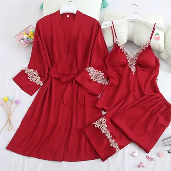 Fiklyc Autumn New Sexy Lace Ladies Three-Piece Nightdress Nightgown Home Service Can Be Worn Outside
Fiklyc Autumn New Sexy Lace Ladies Three-Piece Nightdress Nightgown Home Service Can Be Worn Outside