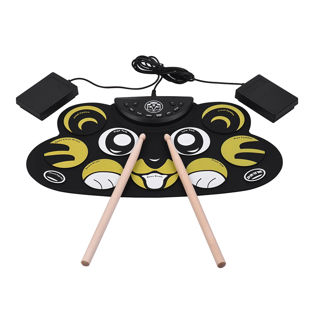 Cartoon Children Kids Electronic Drum Roll Up Drum Set Kit Silicon with Drumsticks Foot Pedals USB Cable
Cartoon Children Kids Electronic Drum Roll Up Drum Set Kit Silicon with Drumsticks Foot Pedals USB Cable