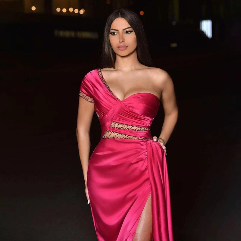 2020 Cheap Evening Dresses One Shoulder Cheap Arabic Prom Dresses Sexy High Split Formal Party Gown Custom vestido de fiesta
2020 Cheap Evening Dresses One Shoulder Cheap Arabic Prom Dresses Sexy High Split Formal Party Gown Custom vestido de fiesta