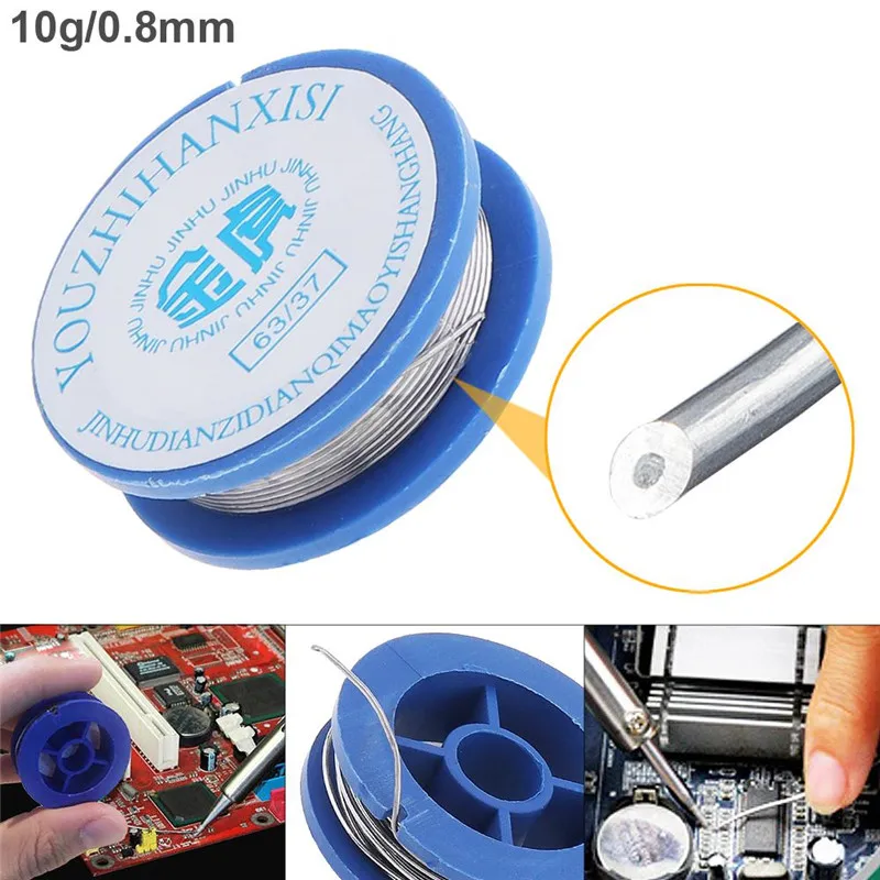 Smilemango 2% Flux 63/37 10g 0.8mm High Purity Rosin Core Solder Wire with Low Melting Point for Electric Soldering Iron
Smilemango 2% Flux 63/37 10g 0.8mm High Purity Rosin Core Solder Wire with Low Melting Point for Electric Soldering Iron