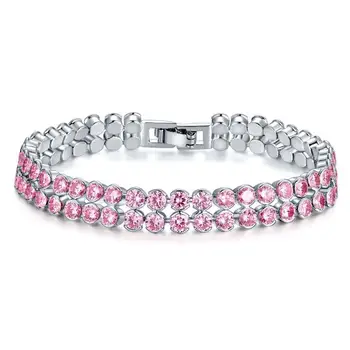 6 Colors Fashion Double Row Tennis Bracelet Zircon Bracelet Bangle Chains Pink Charm Bracelets Gifts for Women Pulseras Mujer
6 Colors Fashion Double Row Tennis Bracelet Zircon Bracelet Bangle Chains Pink Charm Bracelets Gifts for Women Pulseras Mujer