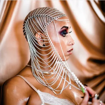 Exaggerated Metal Chain Punk Long Tassel Head Chain Jewelry for Women Luxury Multi Layer Headband Hair Accessories Headpiece
Exaggerated Metal Chain Punk Long Tassel Head Chain Jewelry for Women Luxury Multi Layer Headband Hair Accessories Headpiece