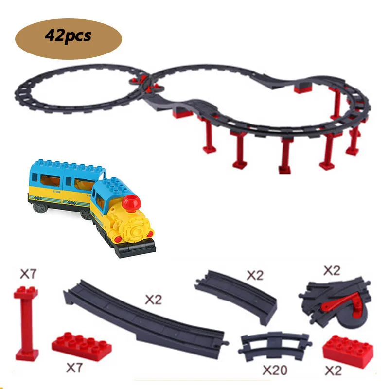 42Pcs Oversize Battery Power DIY Brick Track with Train Compatible with Duploed Building Blocks Children Educational Gifts
42Pcs Oversize Battery Power DIY Brick Track with Train Compatible with Duploed Building Blocks Children Educational Gifts