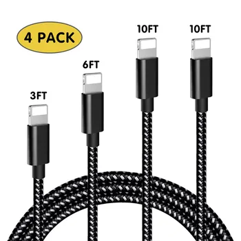 

4pcs USB Fast Charging Date Cable for iPhone Xs max Xr X 8 7 6 5 6S Plus for iPad min 2 3 4 air 2 for iPod Nano 7 Touch