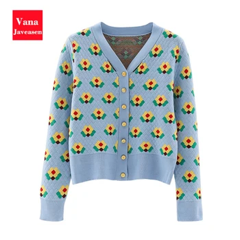 Flower Pattern Knitted Cardigan Sweater Women Tops V-neck Slim Long Sleeve Knitwear Coats Autumn Office Ladies Sweater Cardigans
Flower Pattern Knitted Cardigan Sweater Women Tops V-neck Slim Long Sleeve Knitwear Coats Autumn Office Ladies Sweater Cardigans