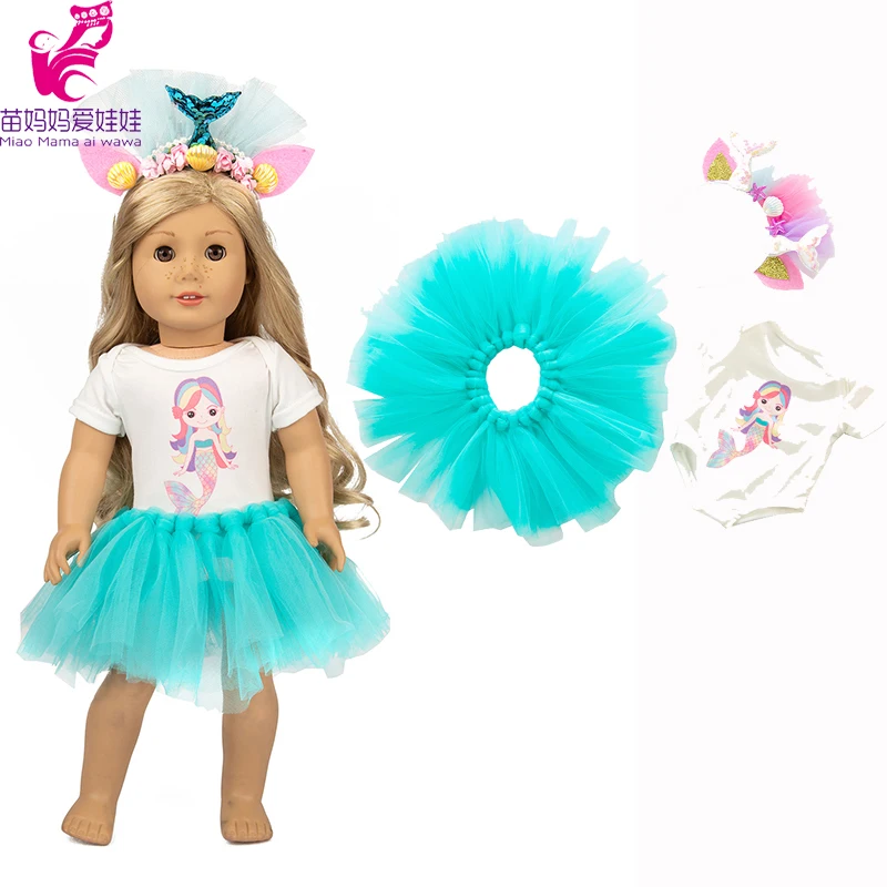 Фото Одежда для куклы 18 дюймов платье русалки головной убор куклы-младенца 43 см