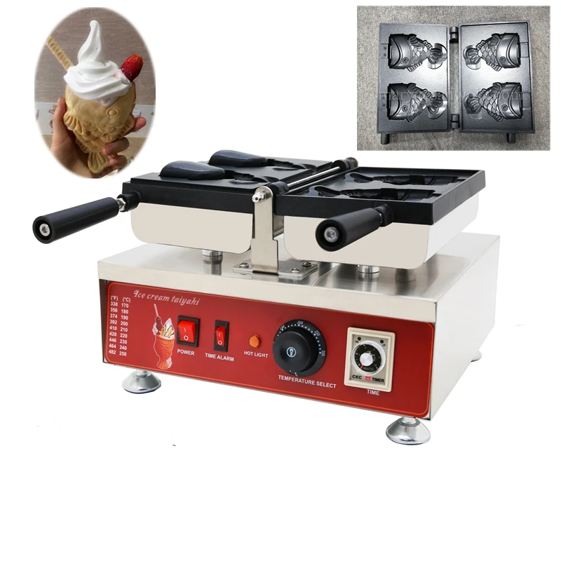 Ice Cream Taiyaki Maker Fish Shaped Cake Machine Electric Waffle cone Maker 220V 110v Japanese Open Pouth Taiyaki Machine
Ice Cream Taiyaki Maker Fish Shaped Cake Machine Electric Waffle cone Maker 220V 110v Japanese Open Pouth Taiyaki Machine