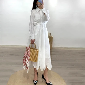2020 new retro linen love embroidery solid color loose casual waist belted dress long skirt
2020 new retro linen love embroidery solid color loose casual waist belted dress long skirt