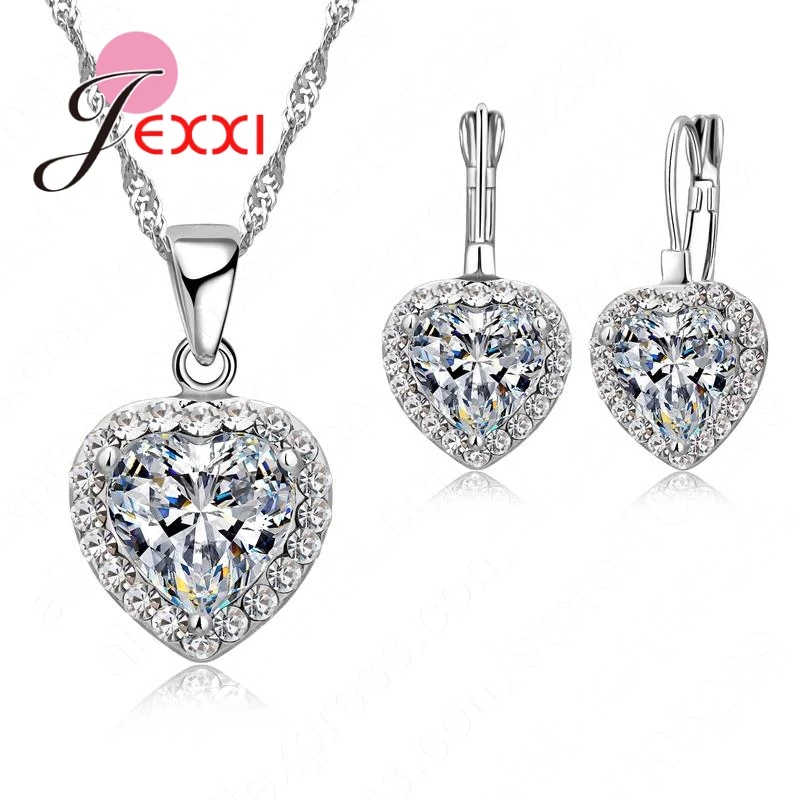 Женский комплект из колье и серёг серебра 925 пробы|necklace earring|fine jewelryearrings necklace |