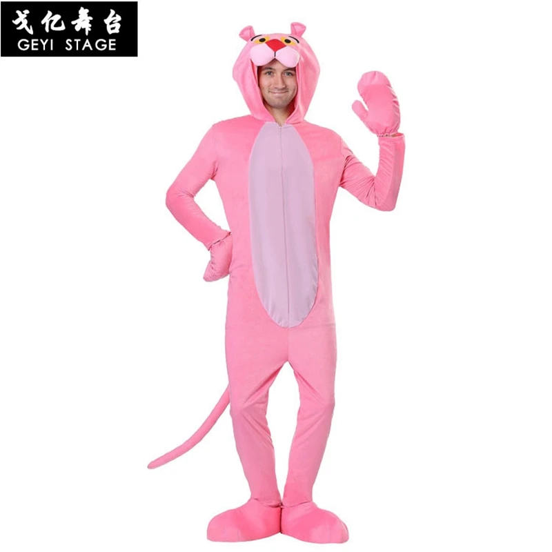 

new halloween Kigurumi Pink Leopard Pajamas Women Winter Animal Panther Onesies Cartoon Adult One Piece Cosplay Costumes Hooded