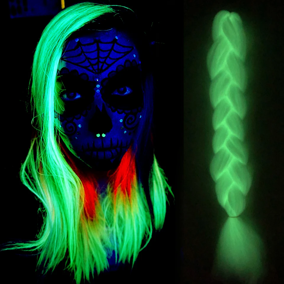 Spring Sunshine Neon Glowing Hair Florescent Light Braiding Hair Synthetic Jumbo Braids Shining Hair in the Darkness 24inch 100g
Spring Sunshine Neon Glowing Hair Florescent Light Braiding Hair Synthetic Jumbo Braids Shining Hair in the Darkness 24inch 100g