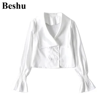 za 2020 fashion blouse women white lapel satin double-breasted elegant simple blouse female elastic cuff flare sleeve mujer
za 2020 fashion blouse women white lapel satin double-breasted elegant simple blouse female elastic cuff flare sleeve mujer