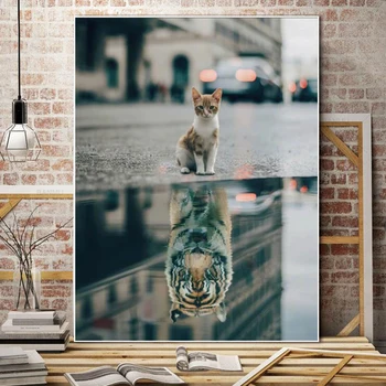 Modern Home Wall Canvas Decoration for Living Room Painting Lion or Cat Tiger in heart Movie Poster Inspirational Pictures Gift 
Modern Home Wall Canvas Decoration for Living Room Painting Lion or Cat Tiger in heart Movie Poster Inspirational Pictures Gift
