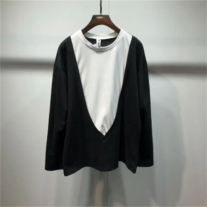 Футболка мужская с круглым вырезом, свободная простроченная тенниска в японском стиле Харадзюку, худи в простом стиле, черно-белая, на весну
Футболка мужская с круглым вырезом, свободная простроченная тенниска в японском стиле Харадзюку, худи в простом стиле, черно-белая, на весну