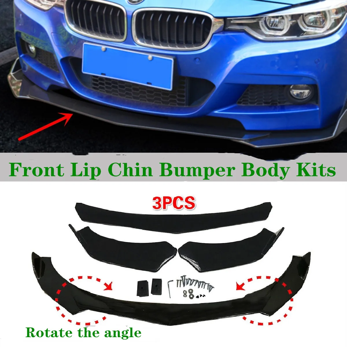 New 3pcs Car Universal Black Chin Front Bumper Spoiler Lip Body Kit Rotate The Angle for BMW E36 E46 E60 E63 E64 E90 E91 E92 E93
New 3pcs Car Universal Black Chin Front Bumper Spoiler Lip Body Kit Rotate The Angle for BMW E36 E46 E60 E63 E64 E90 E91 E92 E93