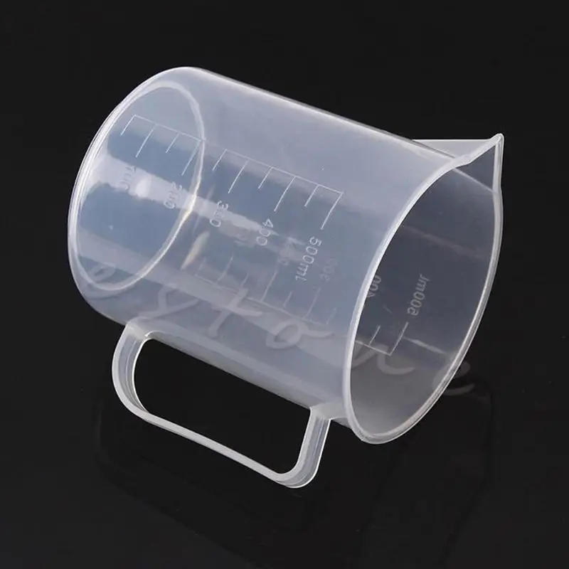 Kitchen Laboratory Test Tool Plastic Graduated Measuring Beaker Cup 500mL |