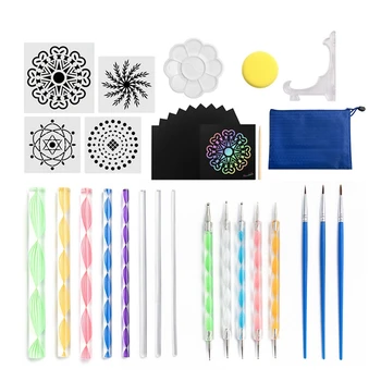 Dotting Tools for Painting Rocks Variety Mandala Stones Dotting Tools Set with Reusable Stencils for Road Camping
Dotting Tools for Painting Rocks Variety Mandala Stones Dotting Tools Set with Reusable Stencils for Road Camping