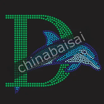 The blue dolphin and the green letter "D" Rhinestone Transfer Motif Designs 
The blue dolphin and the green letter "D" Rhinestone Transfer Motif Designs