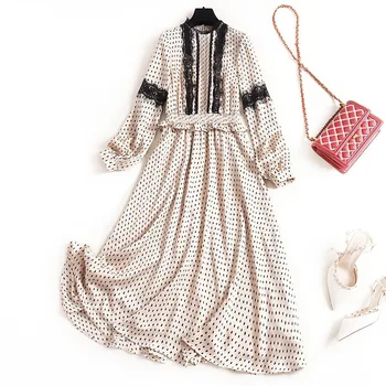 2020 Spring Europe Fashion O Neck Wrist Lantern Sleeve Lace Stitching Polka Dot Printed Plus Size Ruffles Chiffon Dress Women
2020 Spring Europe Fashion O Neck Wrist Lantern Sleeve Lace Stitching Polka Dot Printed Plus Size Ruffles Chiffon Dress Women