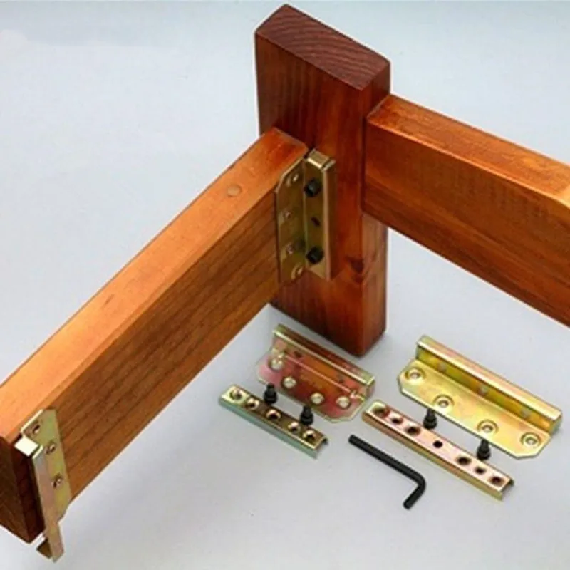 Generic 4pair Metal Bed Bracket Hinge Fastener Wood Board Connector For