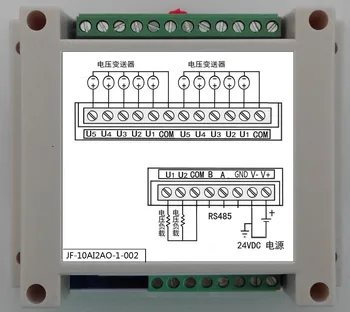 Analog Output Module 10AD+2DA Module Isolating 485 Modbus-RTU Positive and Negative 5V Input
Analog Output Module 10AD+2DA Module Isolating 485 Modbus-RTU Positive and Negative 5V Input