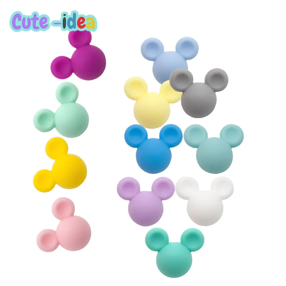 Cute-Idea 10PCs Mouse Head Teether Nursing Pacifier Beads DIY Accessories Chain Chewable Teething Soft Baby Product Food Grade
Cute-Idea 10PCs Mouse Head Teether Nursing Pacifier Beads DIY Accessories Chain Chewable Teething Soft Baby Product Food Grade