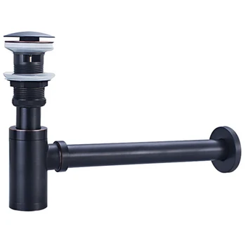 Basin Bottle Trap Metal Bathroom Sink Siphon Drains with Drain Black P-Trap Pipe Waste with Overflow 
Basin Bottle Trap Metal Bathroom Sink Siphon Drains with Drain Black P-Trap Pipe Waste with Overflow