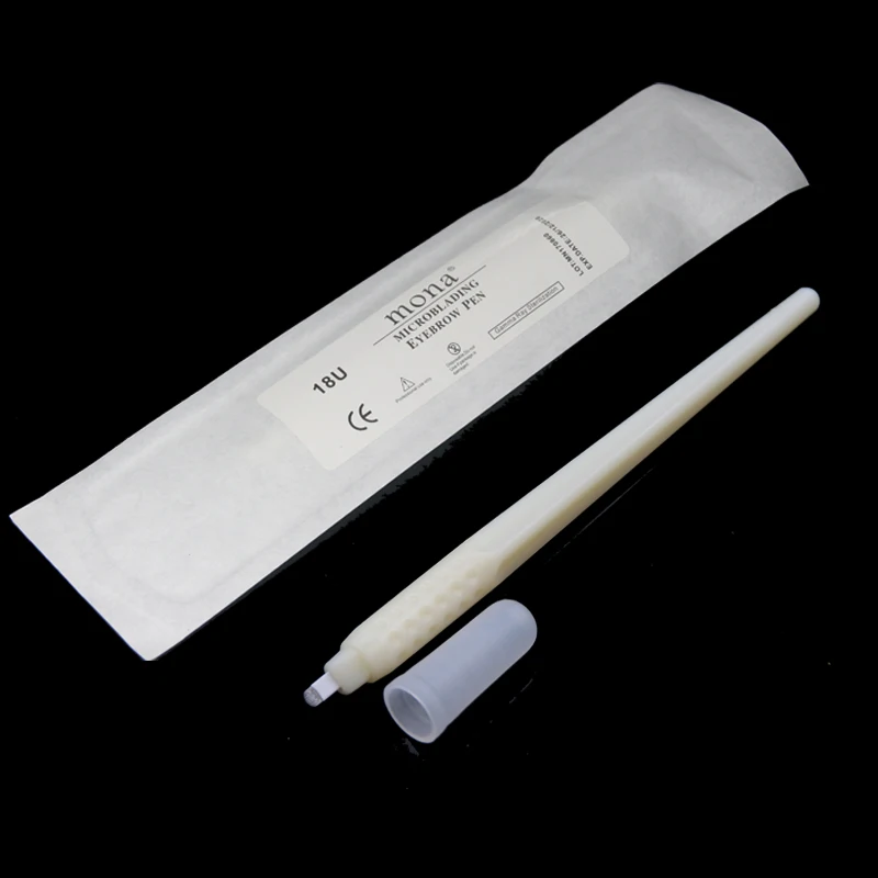 

18U 0.15mm Disposable Microblading tools Manual Tattoo Eyebrow Pen With 18U Blade Permanent Makeup Tattoo Pen 10pcs