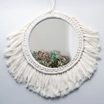 Bohemian Decorative Macrame Shower Mirror Large Beige Tapestry Handmade Cotton Wall Mirrors For Home Room Decor
Bohemian Decorative Macrame Shower Mirror Large Beige Tapestry Handmade Cotton Wall Mirrors For Home Room Decor