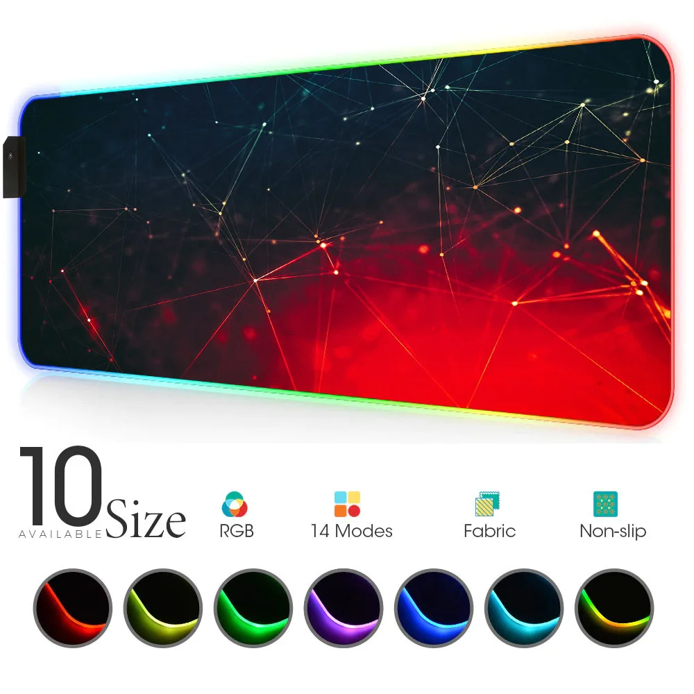 Abstract Black and Red RGB Mouse Pad Gamer Accessories Large LED MousePad Gaming with Backlit for Bears Pc Computer Mat desk rug
Abstract Black and Red RGB Mouse Pad Gamer Accessories Large LED MousePad Gaming with Backlit for Bears Pc Computer Mat desk rug