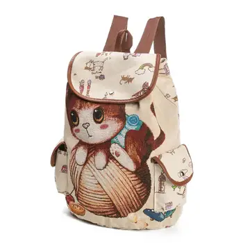 Casual Canvas School Backpack Women Lovely Cat Printed Drawstring Backpack Teenager Large Capacity Ladies School Bag
Casual Canvas School Backpack Women Lovely Cat Printed Drawstring Backpack Teenager Large Capacity Ladies School Bag