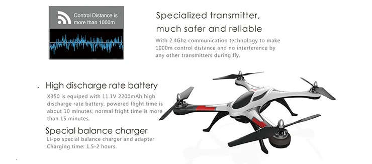 XK STUNT X350 4CH 6-Axis Gyro 3D 6G Mode RC Quadcopter RTF 2.4GHz