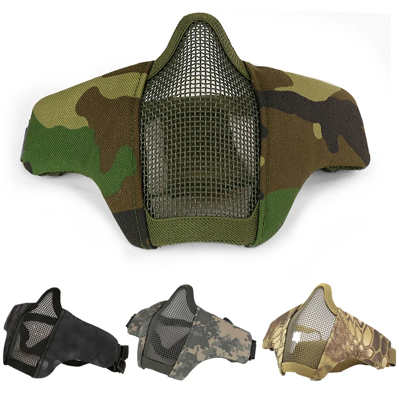 AIRSOFTA Airsoft Metal Steel Mesh Half Face Mask Tactical Shooting Hunting Foldable Protective Mask Military Paintball Game Mask
AIRSOFTA Airsoft Metal Steel Mesh Half Face Mask Tactical Shooting Hunting Foldable Protective Mask Military Paintball Game Mask