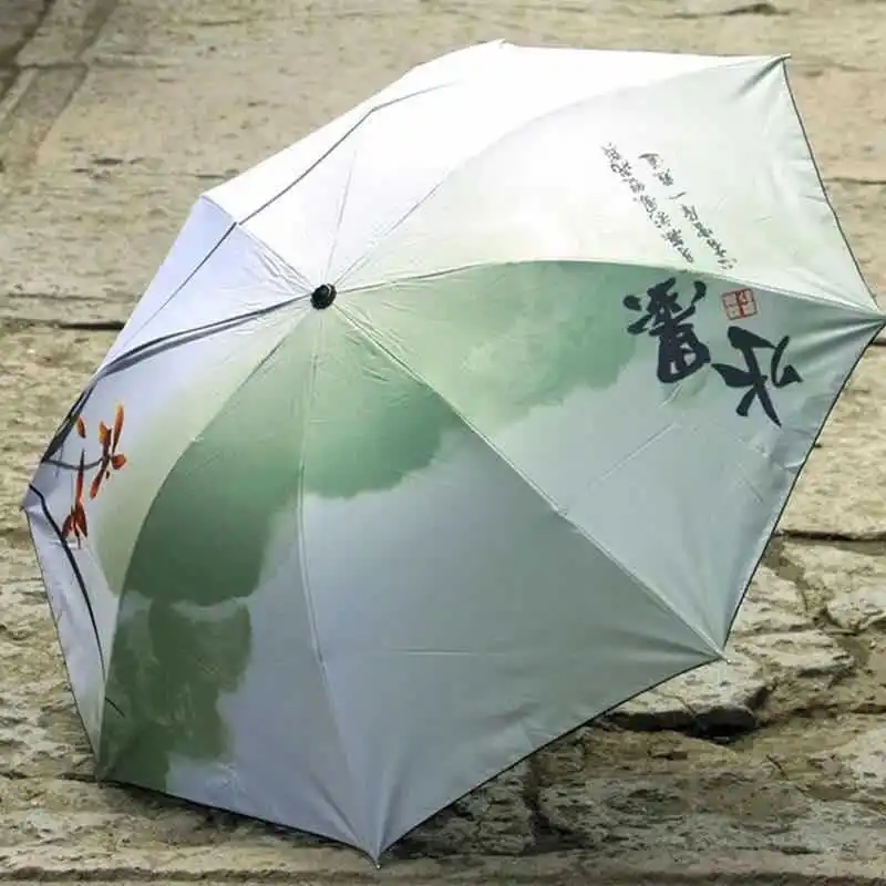 China Wind Mountain Ink Painting Vinyl Umbrella UV-Protection Parasol Folding Parasol Creative Antique Style Umbrella Customizab
China Wind Mountain Ink Painting Vinyl Umbrella UV-Protection Parasol Folding Parasol Creative Antique Style Umbrella Customizab