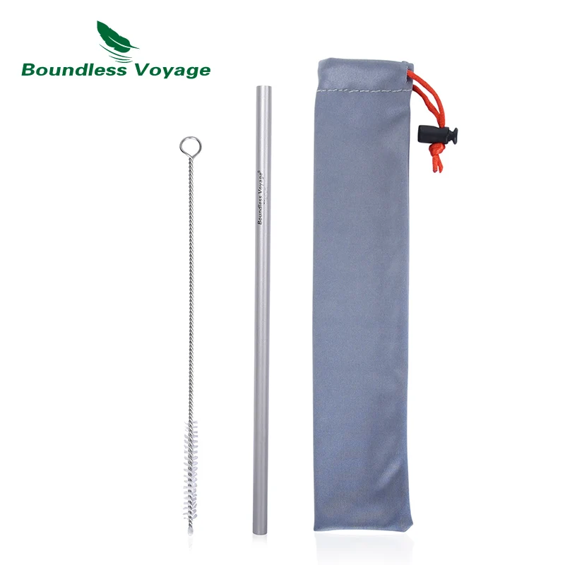 

Boundless Voyage Titanium Drinking Straw Straight Outdoor Camping Ultralight Water Flatware Drinkware Ti1533B