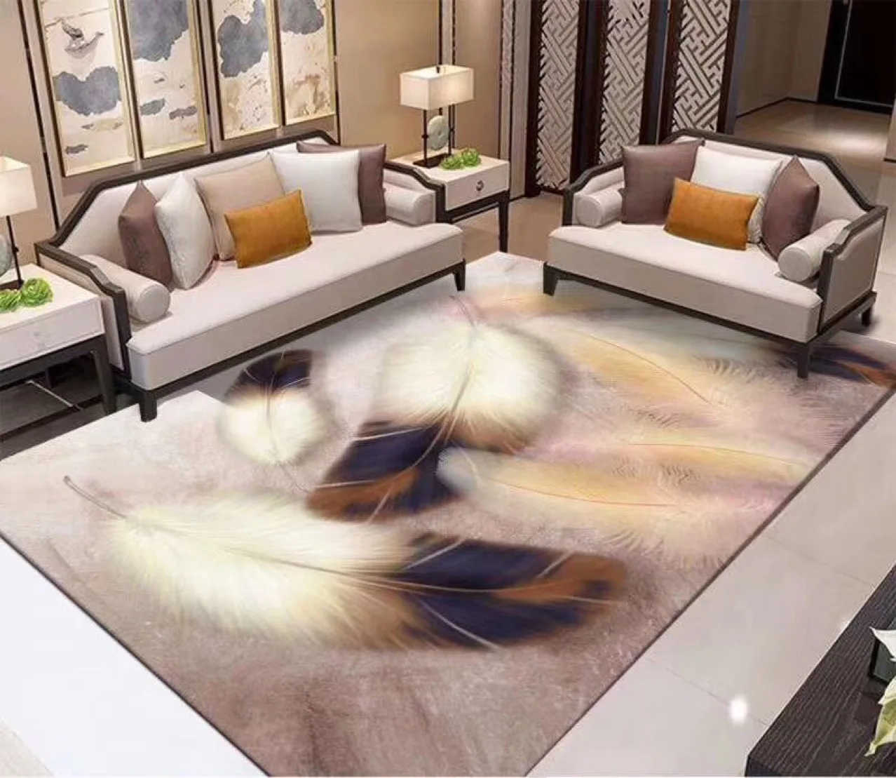 Modern Feather Flower Printed Carpet Coffee Table Area Rugs Bedroom Carpets for Living Room Anti-Slip Footpad Home Decor
Modern Feather Flower Printed Carpet Coffee Table Area Rugs Bedroom Carpets for Living Room Anti-Slip Footpad Home Decor