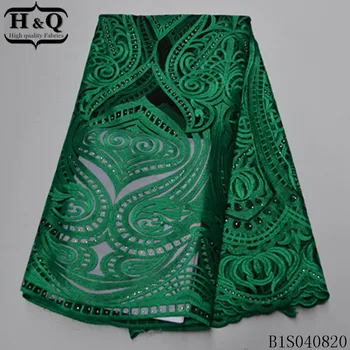 H&Q latest green african lace fabric embroidered with beads and stones 5 yards/piece french net laces fabrics for garment sewing
H&Q latest green african lace fabric embroidered with beads and stones 5 yards/piece french net laces fabrics for garment sewing