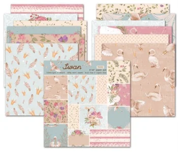 New Swan Scrapbooking paper pack of 24 sheets handmade craft paper craft Background pad 
New Swan Scrapbooking paper pack of 24 sheets handmade craft paper craft Background pad
