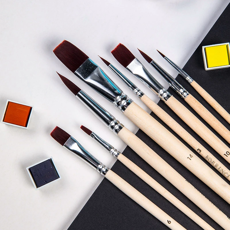 Clean water pole Long Handle Brushes 8pcs set Gouache Acrylic Paint Brush Pen Nylon Watercolor brush for painting Art Supplies
Clean water pole Long Handle Brushes 8pcs set Gouache Acrylic Paint Brush Pen Nylon Watercolor brush for painting Art Supplies