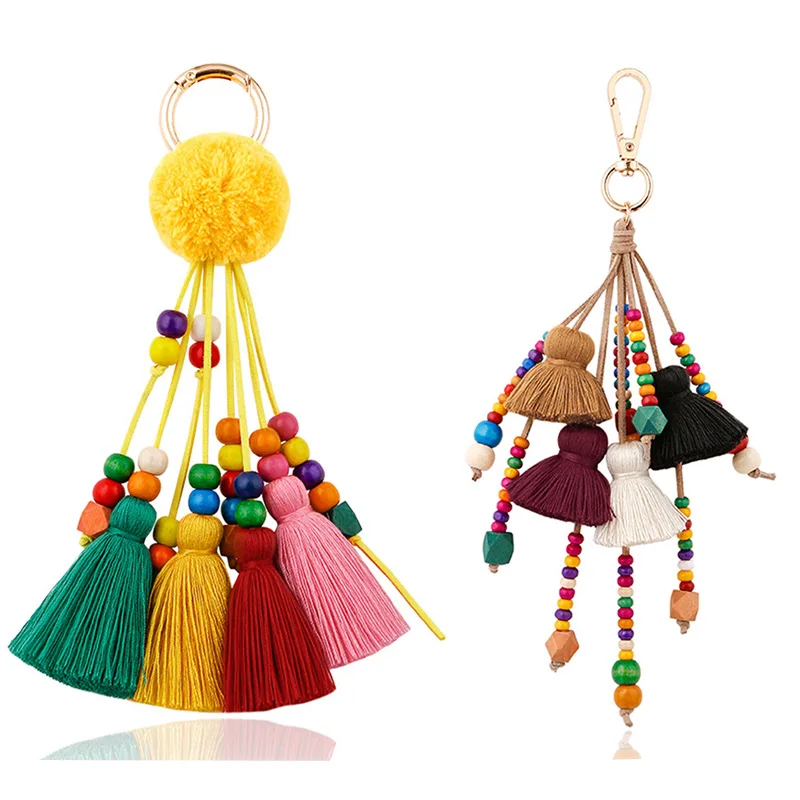 Bohemian Handmade Bag Pendant Charm Pom Pom Keychain Tassel Trinket Pompom Key Chain Accessories Bag Women's Car Key Rings
Bohemian Handmade Bag Pendant Charm Pom Pom Keychain Tassel Trinket Pompom Key Chain Accessories Bag Women's Car Key Rings