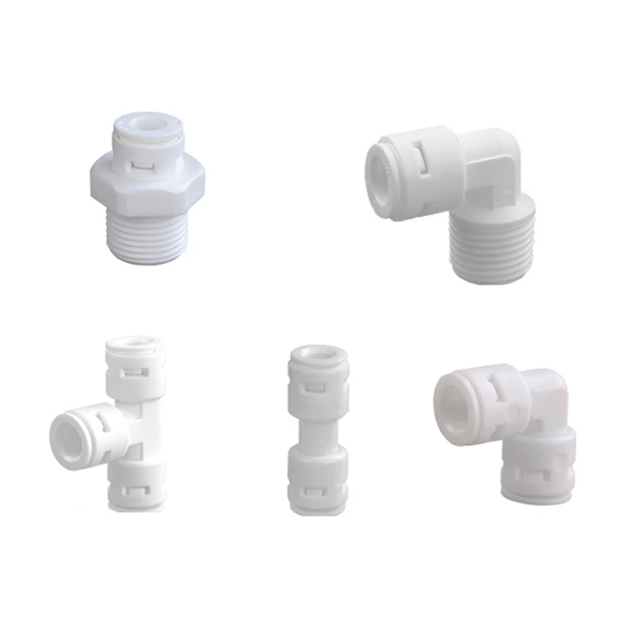 

1/4" 3/8" OD Hose Tube 1/4" 1/2" 3/4" 1/8" Plastic Pipe Quick Connectors RO Water Connector Fittings Reverse Osmosis System