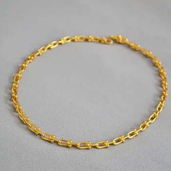 Spanish Origional Non-Mainstream Gold U-Shaped Lock Electric Plated 18K Real Gold Normcore Style Thick Chain Necklace for Women
Spanish Origional Non-Mainstream Gold U-Shaped Lock Electric Plated 18K Real Gold Normcore Style Thick Chain Necklace for Women